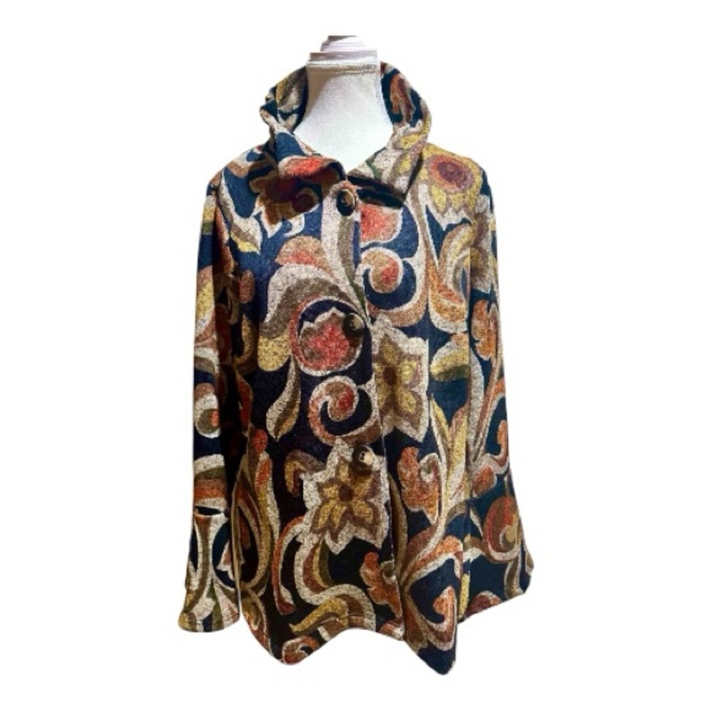 Michael Tyler Collection Patterned Button-Front W… - image 1